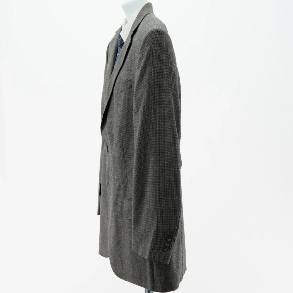 Oscar De La Renta Soft Tweed Wool Gray Black Check Sport Coat 42R Tagged 43R